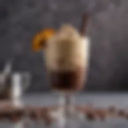 Rich and creamy Mudslide cocktail in a glass with a chocolate drizzle