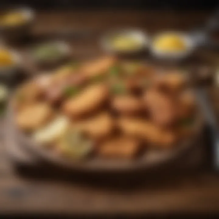 An array of different variations of Wiener Schnitzel on a wooden table.
