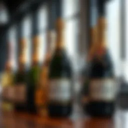 A selection of affordable champagne bottles arranged elegantly.