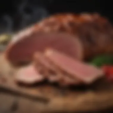 The Pinnacle of Flavor: Smoked Meat with Rich Texture Deliciously smoked meat showcasing texture