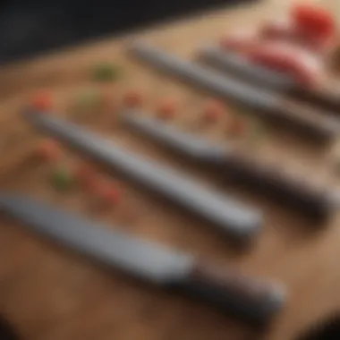 A comparison of various chef knives from different brands.