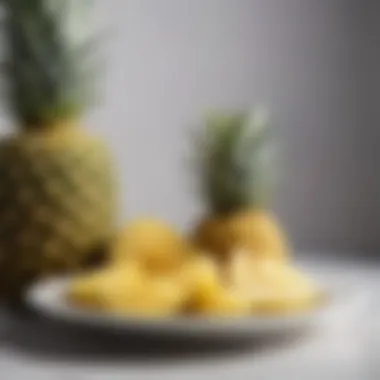Portion Control for Fresh Pineapple Plate of fresh pineapple with portion control guidelines