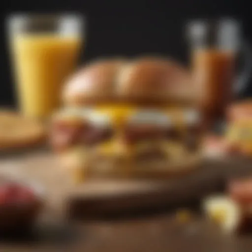 A delicious and hearty Atkins breakfast sandwich stacked with fresh ingredients.