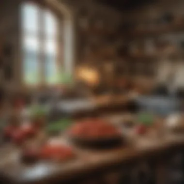 A picturesque landscape of a rustic Italian kitchen filled with culinary tools.