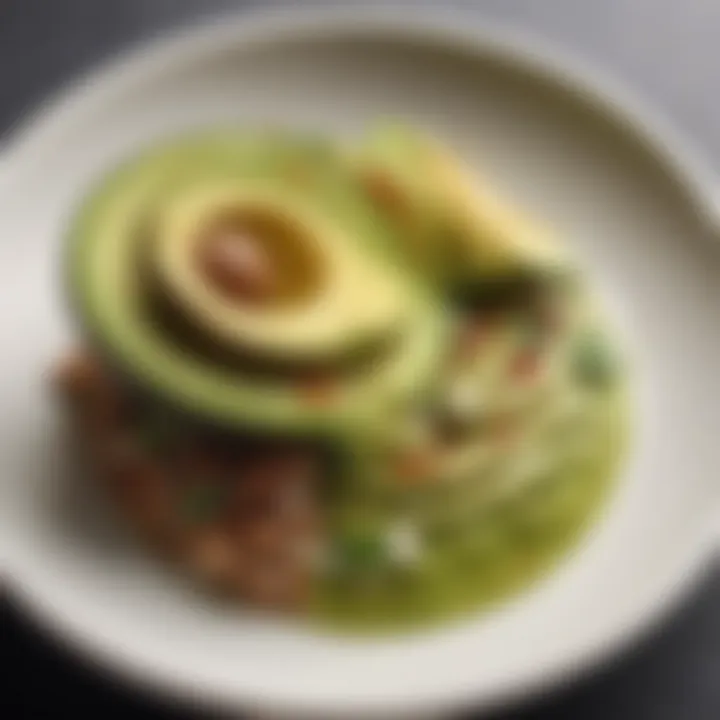 Healthy avocado-based dish garnished attractively