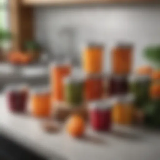 Components of the Ball Fresh Preserving Kit neatly arranged on a kitchen countertop.