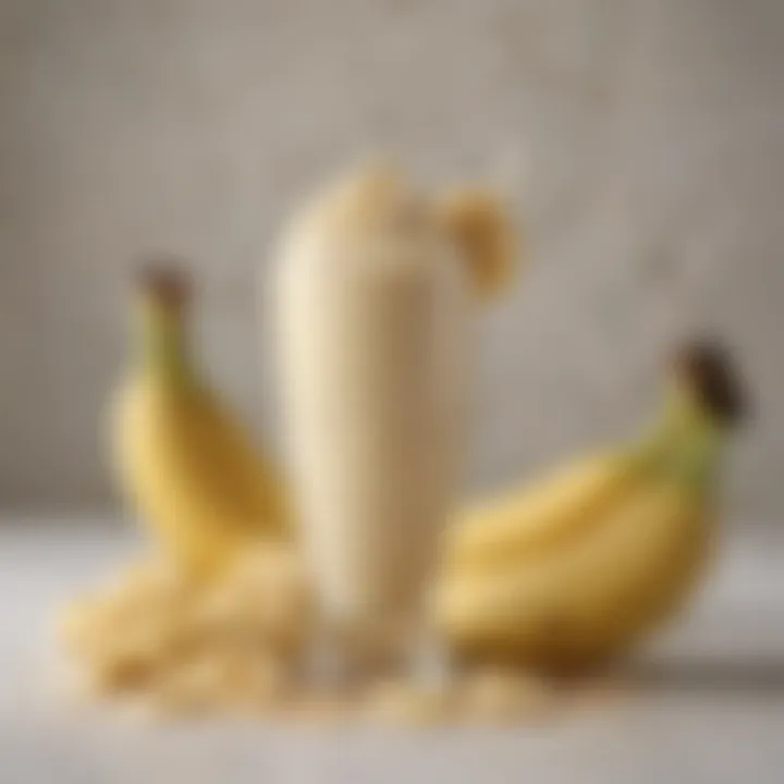 A creamy banana smoothie showcasing a rich texture.