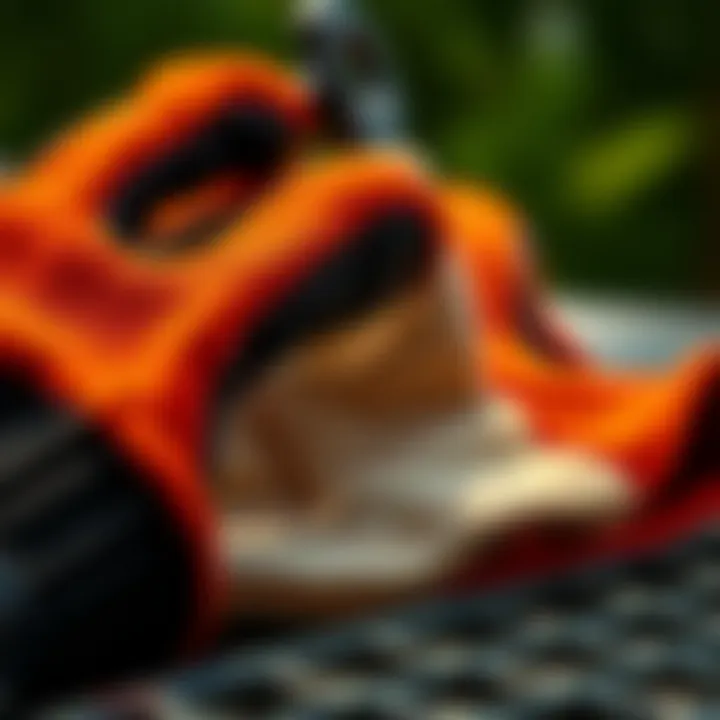 Close-up of different materials for BBQ gloves