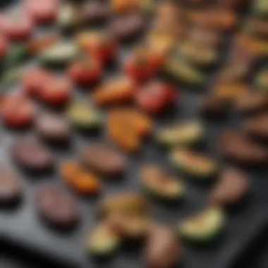 Silicone mat showcasing non-stick surface with grilled vegetables