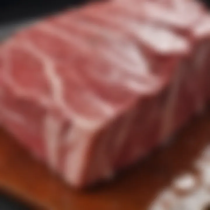 Close-up of marbling in beef