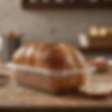 A sealed container holding sliced bread