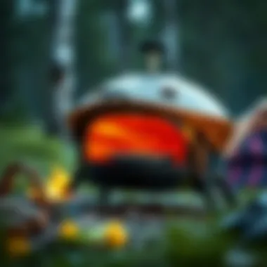 Versatile multi-functional camping oven in use