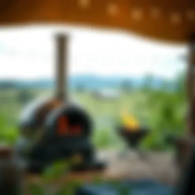 Durable outdoor oven set up in a picturesque location