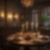 Cozy candlelit table for two in a romantic setting