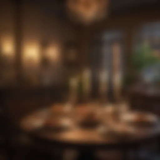 Cozy candlelit table for two in a romantic setting