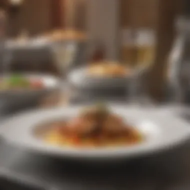 Culinary Excellence on Display Exquisite plate of gourmet cuisine served elegantly