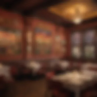 Cultural Dining Atmosphere Vibrant restaurant interior filled with art and culture