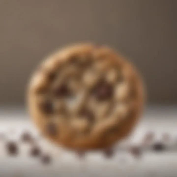 Close-up of a chewy gluten-free chocolate chip cookie