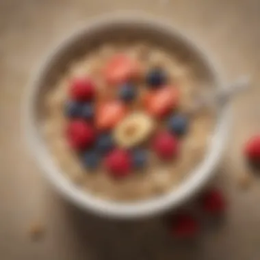 A bowl of hearty oatmeal topped with fresh berries and nuts, symbolizing heart health.