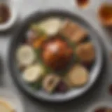 Seder Plate with traditional Passover foods