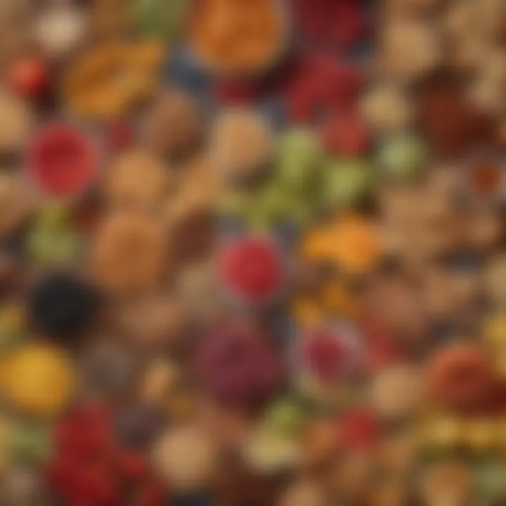 Colorful assortment of nutritious snacks