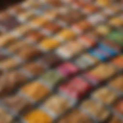 Variety of portable snacks for travel