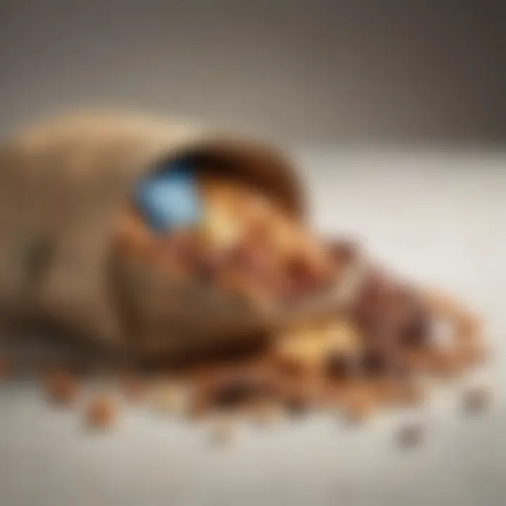 Healthy protein-rich snacks in a travel bag