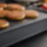 Close-up of the Blackstone non-stick griddle showcasing its smooth surface