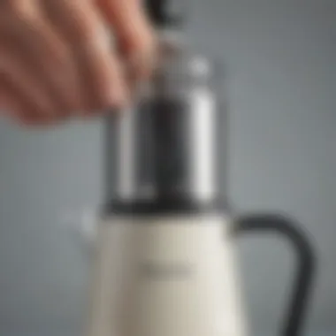 Close-up of the Breville Milk Frother Jug detailing its easy-to-clean features