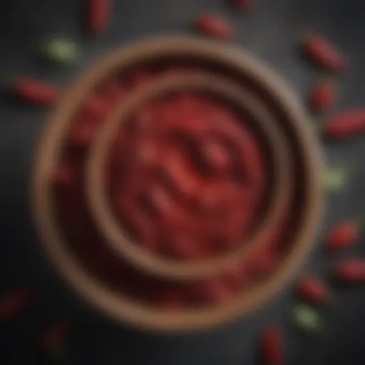 A vibrant bowl of Calabrian chili pepper paste showcasing its rich red color and texture.