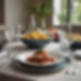 Elegant table setting with modern tableware