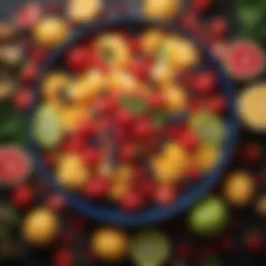 Aesthetic Arrangement of Fresh Fruits Vibrant assortment of fresh fruits arranged aesthetically in a bowl