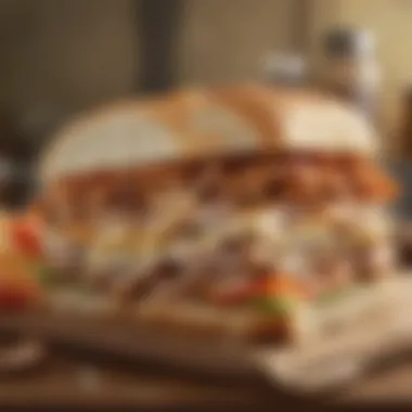 Artistic representation of the historical evolution of sandwiches