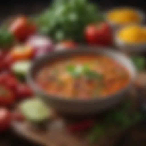 A vibrant display of fresh vegetables used in Chilis Enchilada Soup