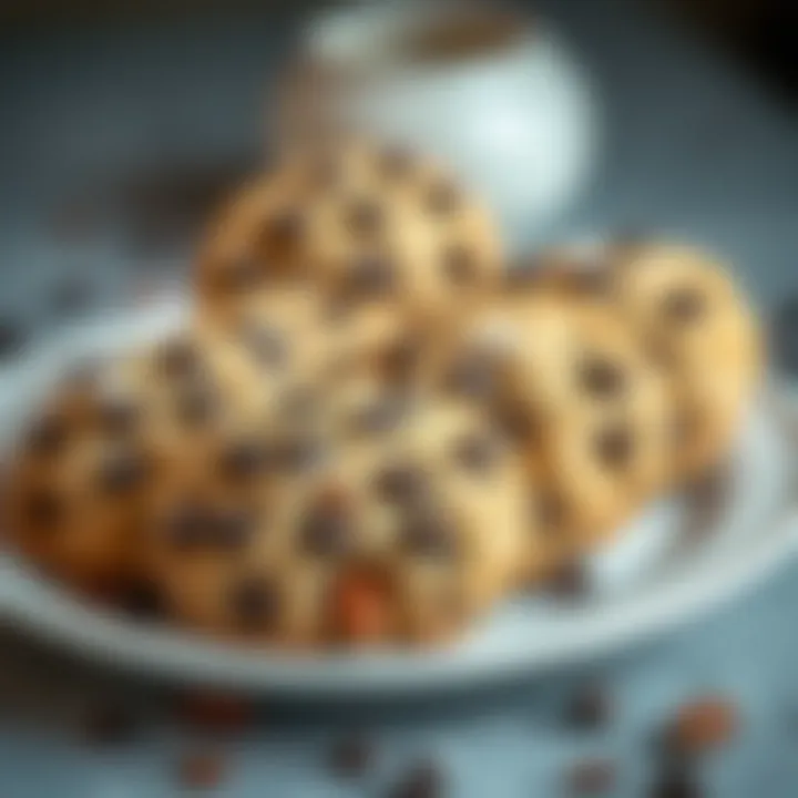 Creative Variations of Chocolate Chip Cookies A beautifully decorated plate of chocolate chip cookies, showcasing different variations with nuts and sea salt.