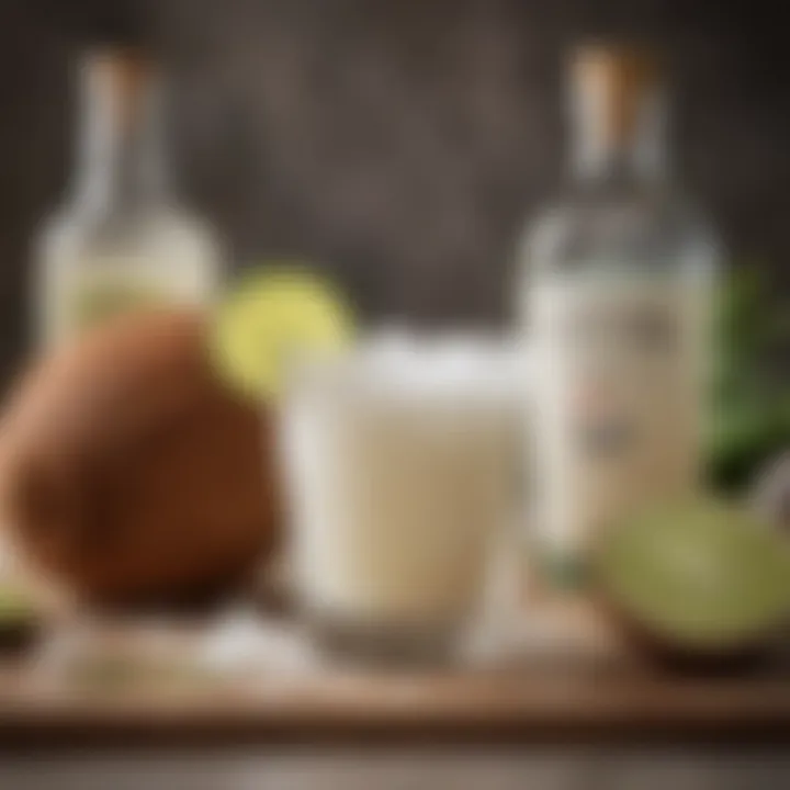 Key ingredients of a Coconut Margarita