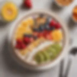 Vibrant coconut smoothie bowl topped with fresh fruits and granola