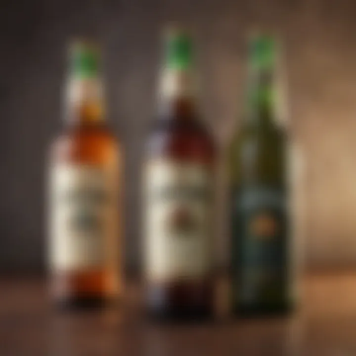 A selection of artisanal beers showcased next to a bottle of Jameson, illustrating diverse pairing options.