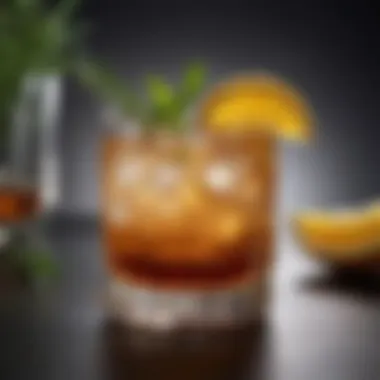 A refreshing cocktail glass featuring a Jameson-based mix, garnished with citrus and herbs.