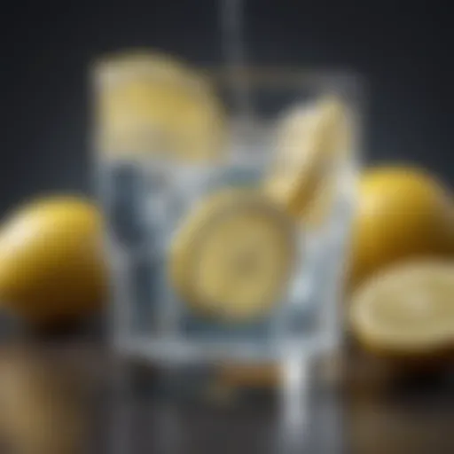 A refreshing glass of water with lemon slices representing hydration.