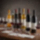 An array of various wine testing kits displayed elegantly on a table