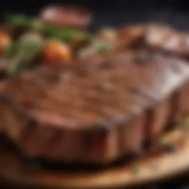 Perfectly Grilled T-Bone Steak Close-up of a perfectly grilled T-bone steak with grill marks