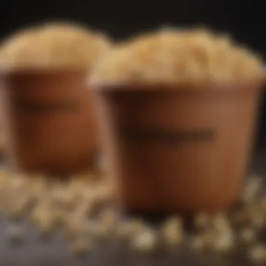 Different materials used in popcorn pots displayed side by side