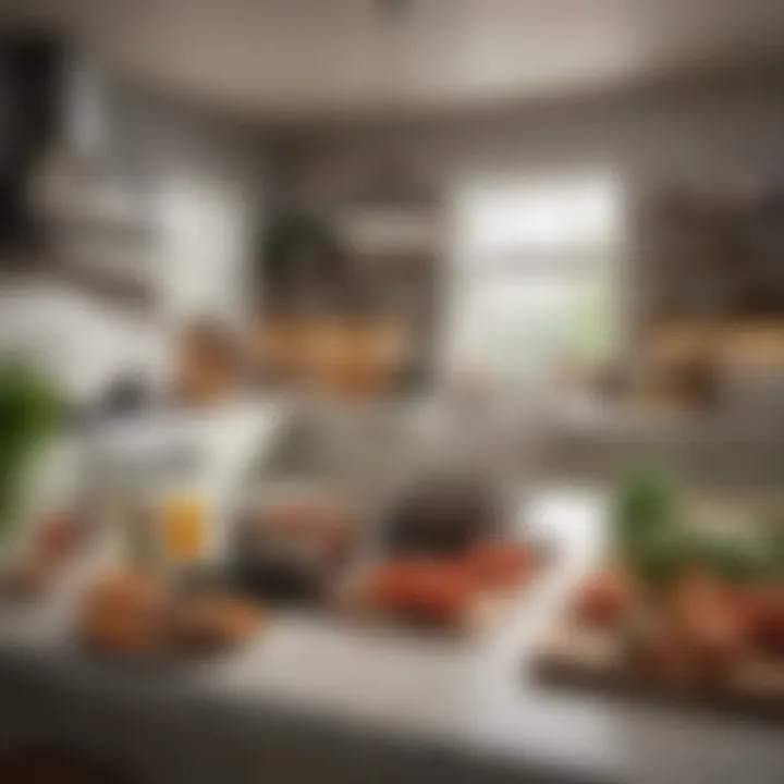 A cozy kitchen setting with healthy ingredients ready for meal prep