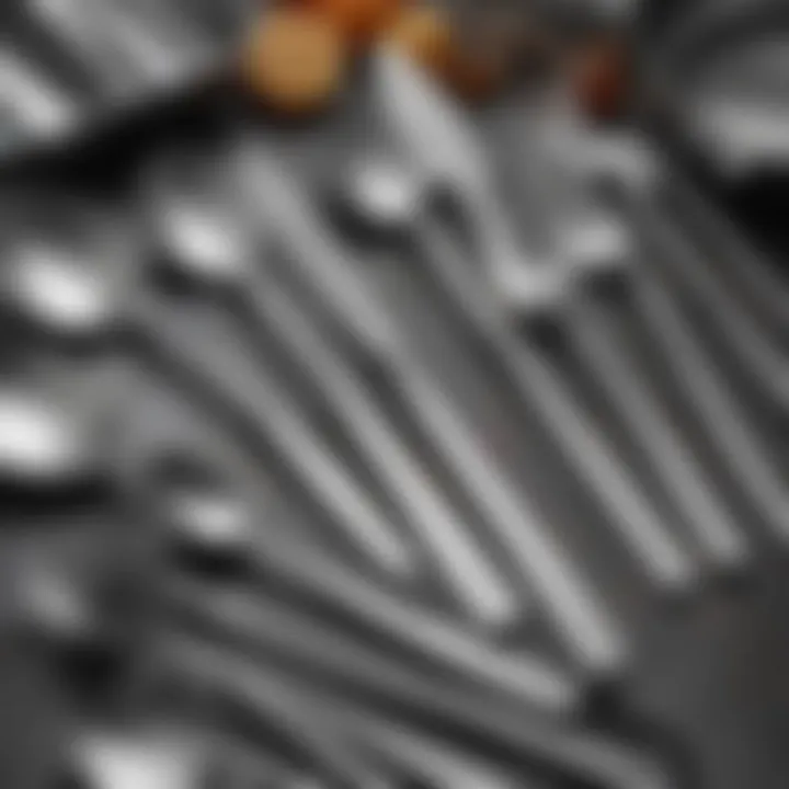 Close-up of stainless steel utensils