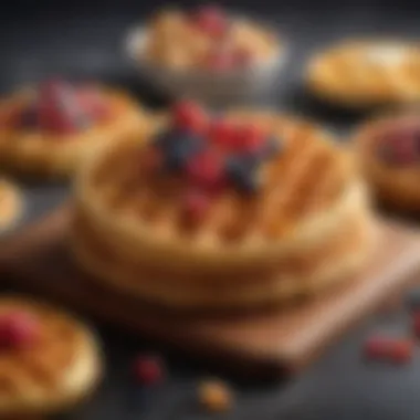Innovative Waffle Creations Creative waffle variations arranged artistically