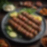 A beautifully plated Kotha Kebab with garnishes