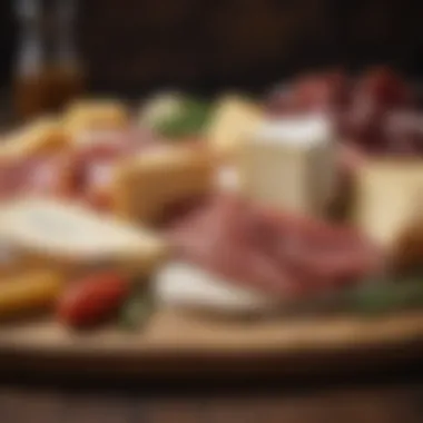 Artisan cheeses and cured meats typical of Mediterranean regions