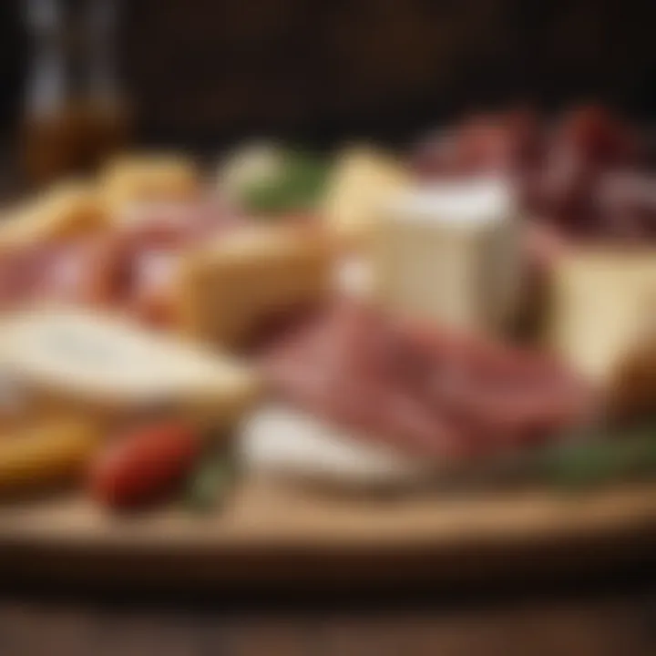 Artisan cheeses and cured meats typical of Mediterranean regions