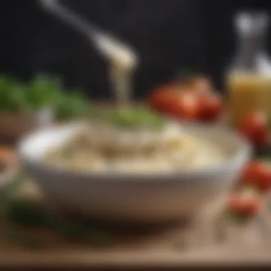 Gourmet Cream Sauce Delight A rich cream sauce garnished with aromatic herbs